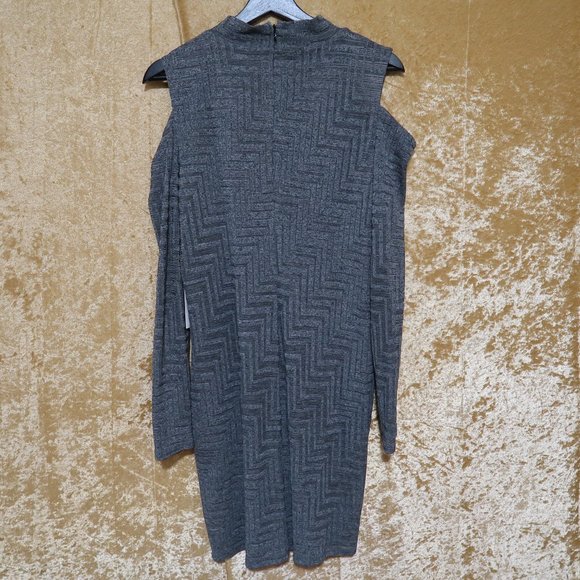 1.STATE Gray Cold Shoulder Dress - Large - Picture 2 of 8